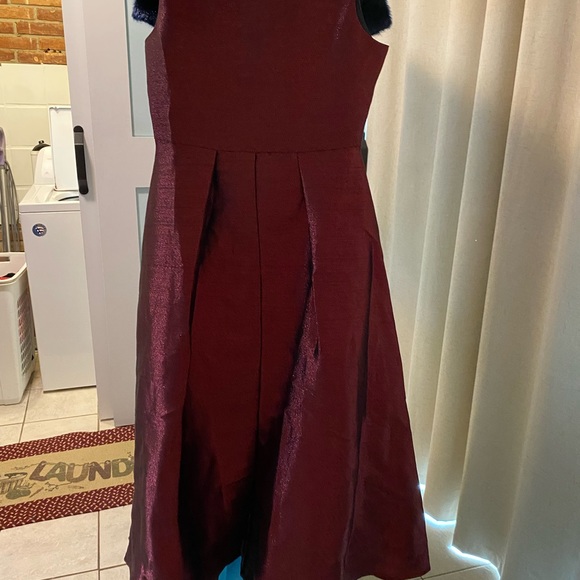 rare editions burgundy dress High Slit Wrap Dress main image 1